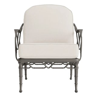 Brown Jordan Calcutta Lounge Chair, Mica frame with Fusion Natural fabric For Sale