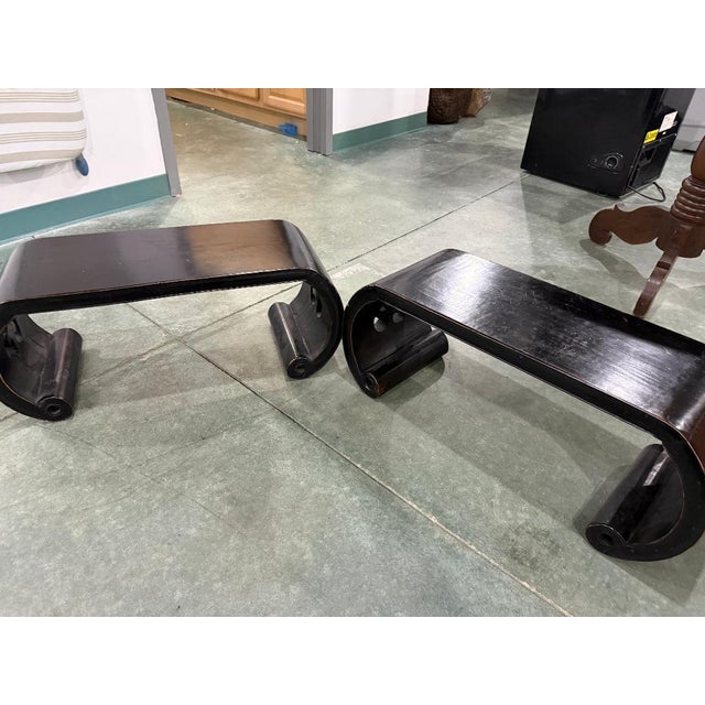 Chinese Pair of Sculptural Wooden Display / Plant Stands – Asian-Inspired Design For Sale - Image 3 of 3