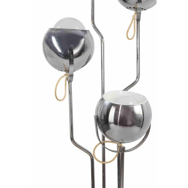 Vintage floor lamp realized by Goffredo Reggiani in 1970s. 4 lights, tubular chromed steel. Very good condition. This...