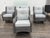 Design Plus Gallery presents a Set of Four Gray All Weather Wicker Outdoor Swivel Glider Lounge Chairs. Each chair has a...