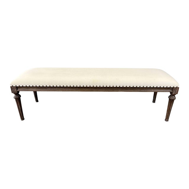 Restoration Hardware Maison Collection Fabric End-of-Bed Bench For Sale
