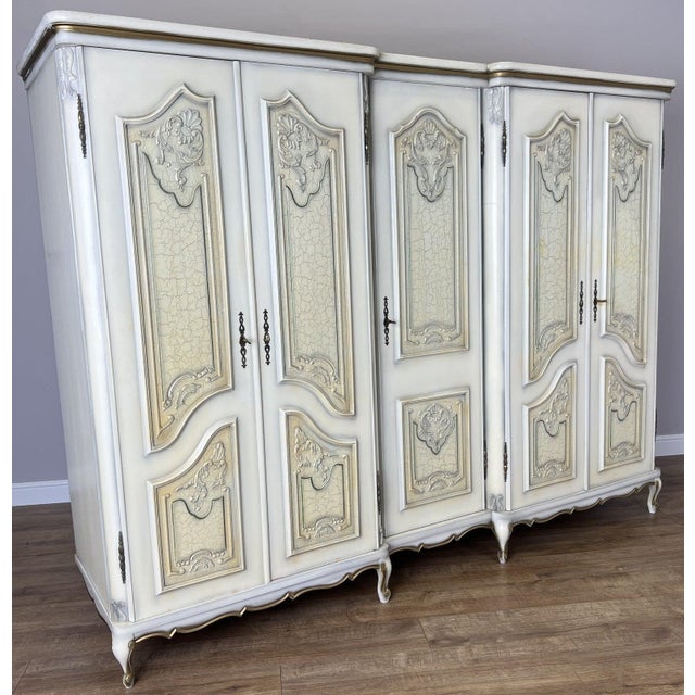 Vintage French Shabby Chic Wardrobe For Sale - Image 3 of 18