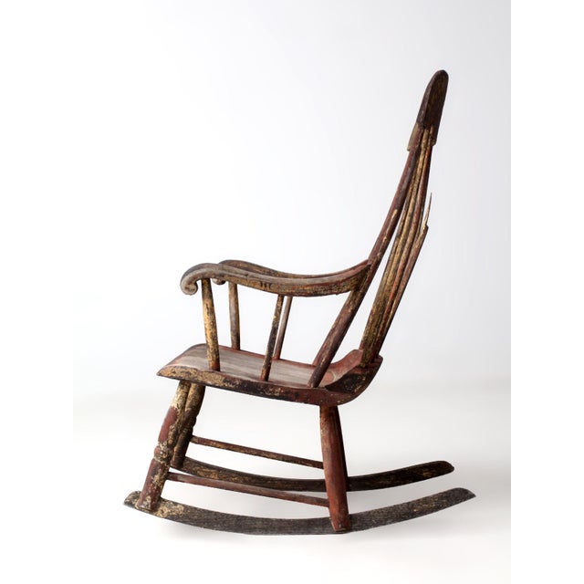 Antique American Windsor Rocking Chair Primitive For Sale - Image 17 of 17