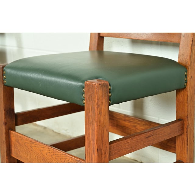 Gustav Stickley Antique Mission Oak Arts & Crafts Dining Chairs, Set of Six For Sale - Image 9 of 14