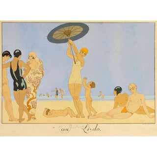 George Barbier, Nude At the Lido, 1920, Stencil Print For Sale