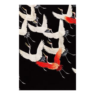 Japanese Flying Cranes, Vintage Art Print Reproduction, 40" X 60" For Sale