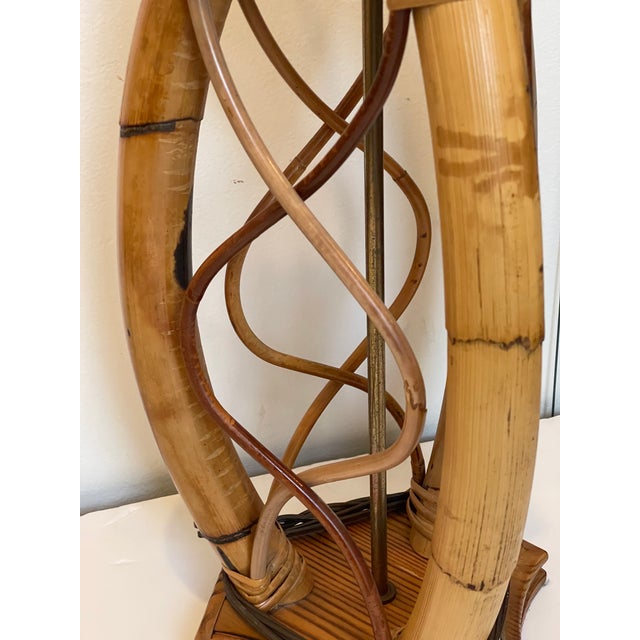 1950s Reduced-Mid 20 Th Century Coastal Bamboo Safari Lamp For Sale - Image 5 of 6