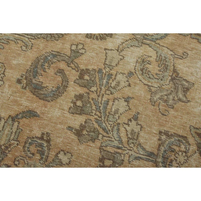 Tabriz Rug 9’4” X 12’8” Pink Wool Vintage Distressed Hand-Knotted Carpet For Sale - Image 4 of 15
