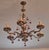 Vintage Boho Six-Arm Chandelier in Ceramic and Gilt Brass For Sale - Image 10 of 10