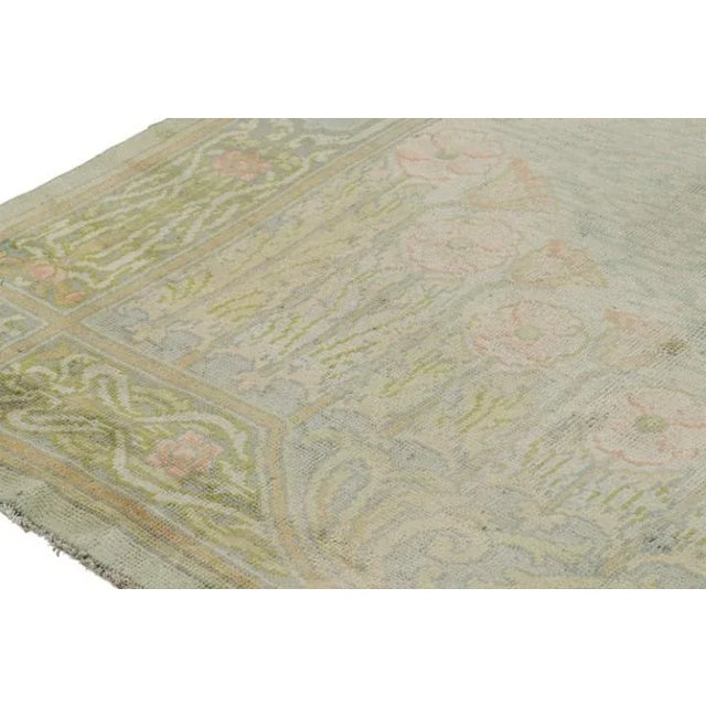Antique Voysey Arts & Crafts Rug in Green With Floral Patterns, From Rug & Kilim For Sale In New York - Image 6 of 7