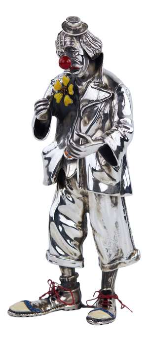 Silver Clown Figurine by Vittorio Ancini Italy, Arezzo, Late 20th Century