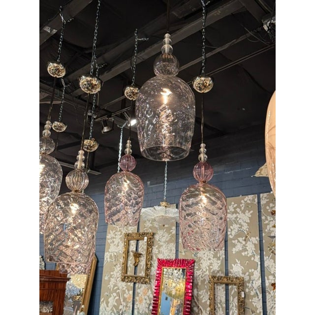 Lavender Italian Murano Modernist Pendants For Sale - Image 8 of 8