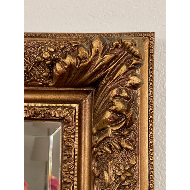 Mid Century Bella French Ornate Giltwood Beveled Wall Mirror For Sale - Image 10 of 18