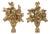 Carved and Gilded Wooden Ornaments with Floral Bouquets, Set of 2 For Sale