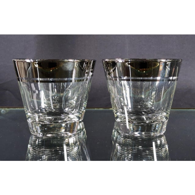 Mid 20th Century Mid Century Modern c.1960's Dorothy Thorpe Style Silver Band Rocks Glasses - Set of 4 For Sale - Image 5 of 8