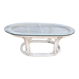 1970s Vintage Split Reed Coffee Table For Sale