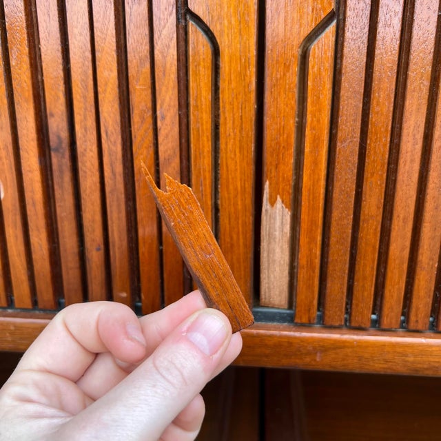 Wood Kipp Stewart for Drexel Declaration Tambour Door Bar Cart Mid Century For Sale - Image 7 of 12