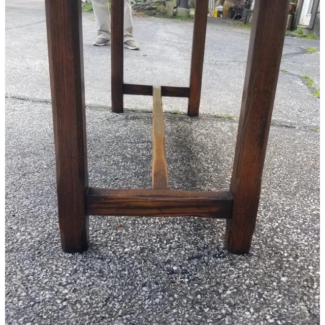 Wood 1950s Mid Century Dual-Wood Butcher Block Dining Table For Sale - Image 7 of 8