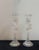 A stunning pair of frosted crystal snow kissing dove candlesticks 9"H x 3.125"D, by Igor Carl Faberge for The House of...