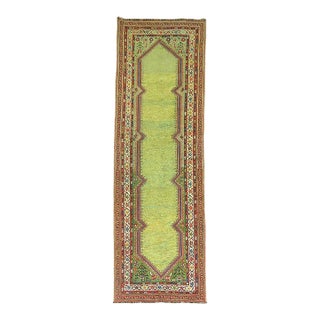 Lime Green Antique Persian Runner For Sale