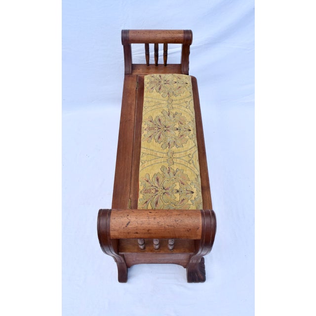 Brown Late 19th C. High Victorian White Oak Storage Bench, Hand-Carved, Usa For Sale - Image 8 of 13