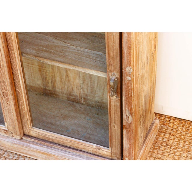 Antique Whitewash Teak Sliding Doors Sideboard For Sale In Los Angeles - Image 6 of 9