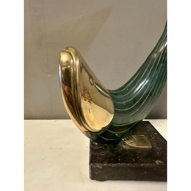 Metal Verdigris Bronze Fish Sculpture, 1970 For Sale - Image 7 of 11