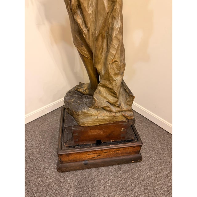19th Century French Hand-Carved Venus or Aphrodite Statue in Faux Bronze, Circa 1870 For Sale - Image 14 of 16