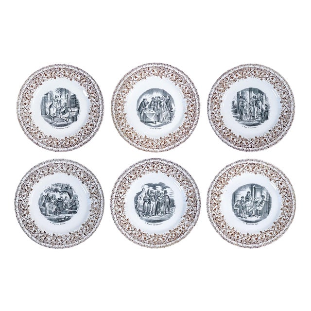Wedding Series Plates in Porcelain by S.C.Richard, 1890s For Sale