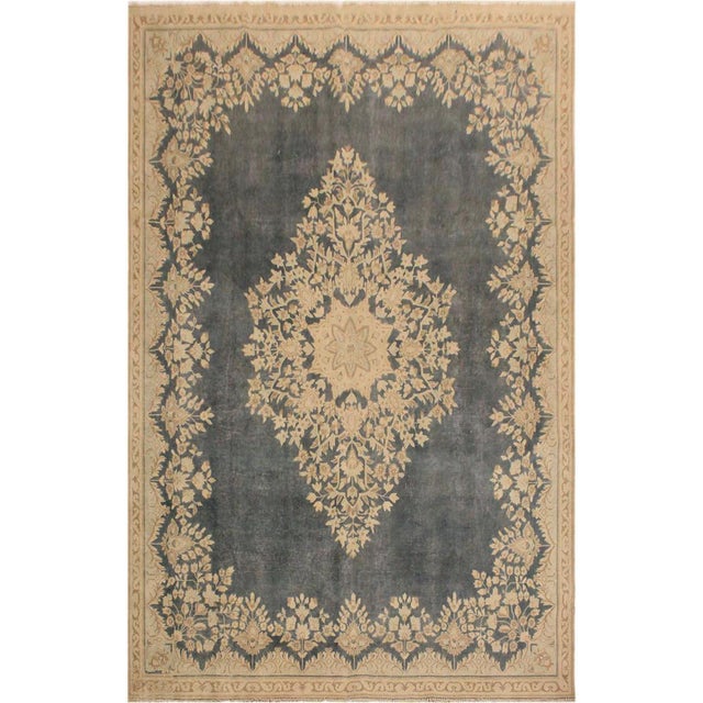 Boho Chic Vintage 1990's Gray/Beige Wool Rug - 7'6'' X 10'1'' For Sale - Image 9 of 10
