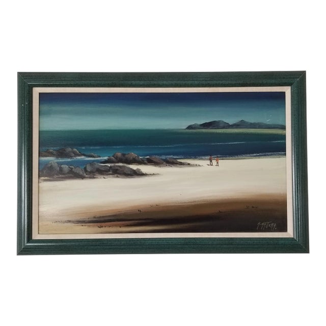 1980s A Mattera Ocean Landscape Oil Painting For Sale