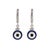 Blue Enamel Sterling Silver Diamond Hoop Evil Eye Earrings, A Pair For Sale In Miami - Image 6 of 6