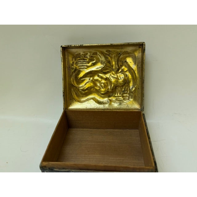 Antique Japanese High-Relief Dragon Metal Trinket Box, Circa 1920 For Sale - Image 13 of 18