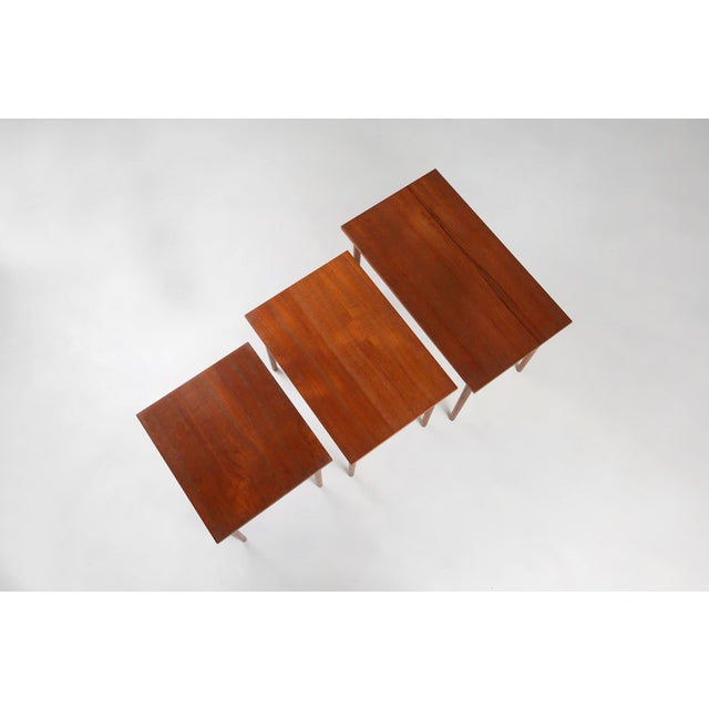 Scandinavian Teak Nesting Tables, Denmark, 1960s, Set of 3 For Sale - Image 9 of 13