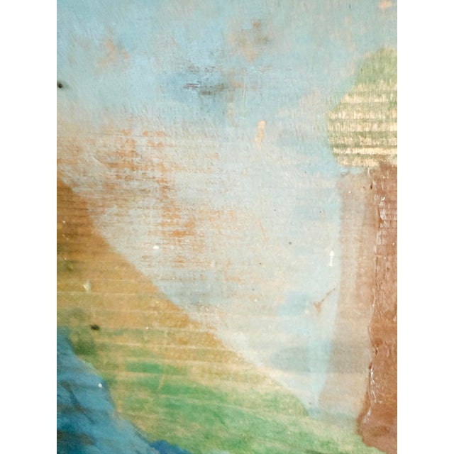 Folk Art Landscape, Mixed Media on Board, Early 20th C For Sale - Image 4 of 7