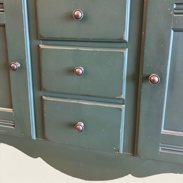 Vintage Green Kitchen Hutch For Sale - Image 9 of 13