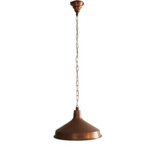 Danish Brutalist Hand-Hammered Copper Pendant Lamp from ES Horn Aalestrup, 1960s For Sale