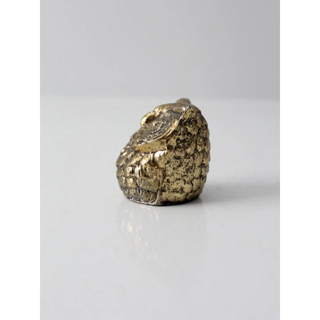 Mid 20th Century Vintage Brass Owl For Sale - Image 5 of 11
