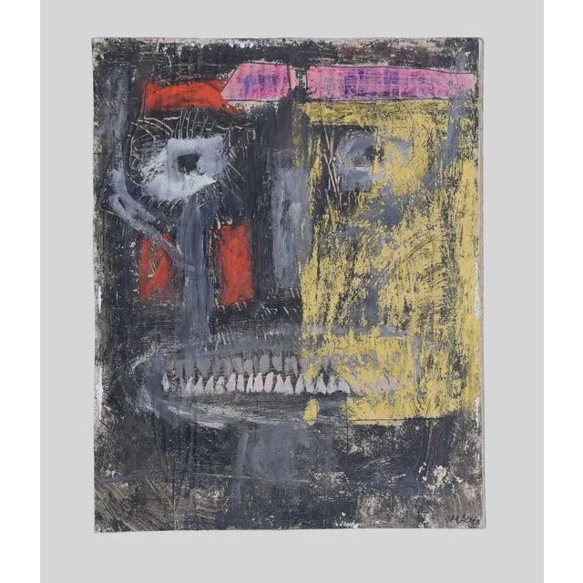 Figure is an original drawing in mixed media, pencil, ink and tempera on cardboard, realized by sergio barletta in 1968...