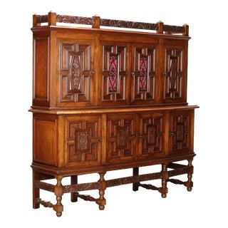 Antique Cupboard with Double Top Mahogany For Sale