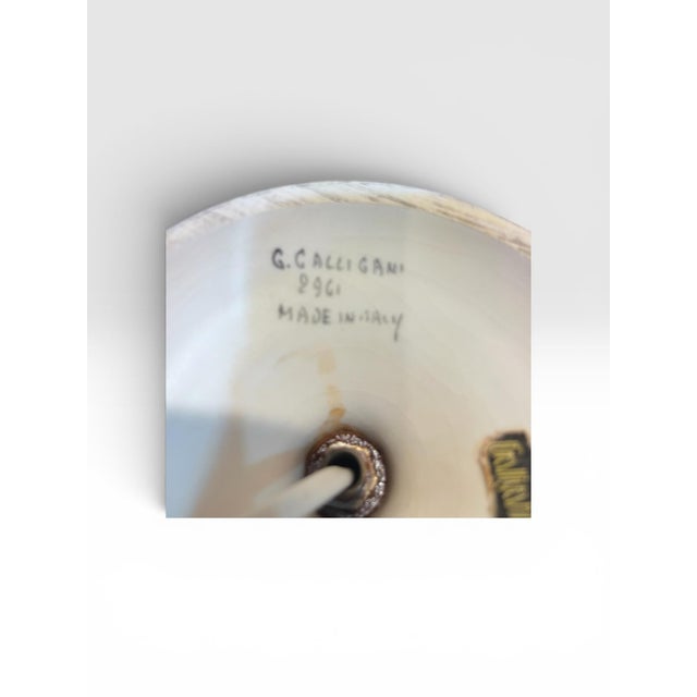 Vintage Italian G. Calligani White Reticulated Porcelain Accent Lamp For Sale - Image 11 of 12