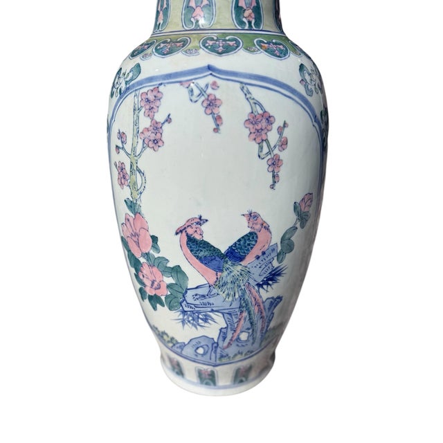 Vintage, Chinoiserie, 25” Tall Floor Vases For Sale - Image 11 of 12