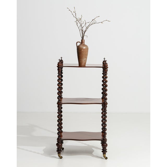 19th Century Victorian Three-Tier Wooden Etagere Shelf For Sale - Image 9 of 14
