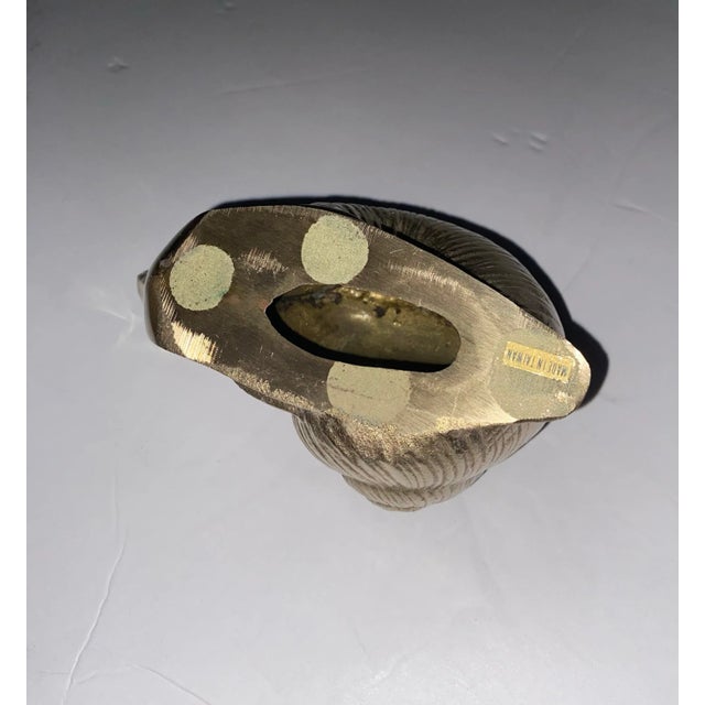 Vintage Mid-Century Modern Silver Brass Snail Figurine – Large Heavy Metal Snail Paperweight Sculpture, Hollywood Regency Table Decor For Sale - Image 12 of 12