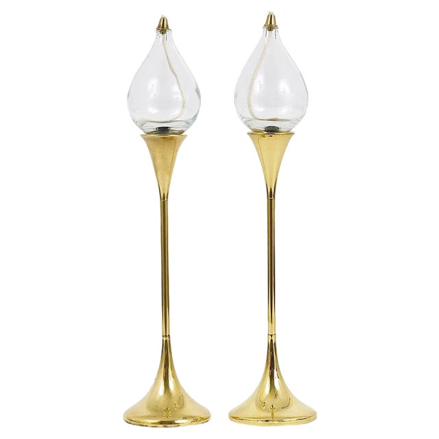 Mid-Century Oil Lamp Candleholder by Freddie Andersen, Denmark, 1970s For Sale