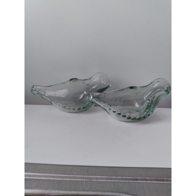 Heavy, Clear Art Glass Bird Figurines With a Hole on Top for Propagation or a Beautiful Stem Flower.