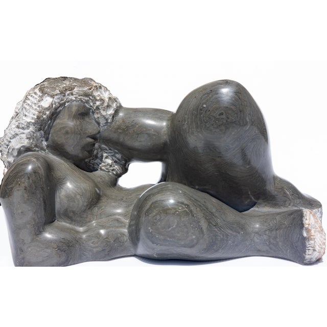 Mid-Century Modern Modernist Nude Female Carved Granite Sculpture by Charlotte Lees For Sale - Image 3 of 7