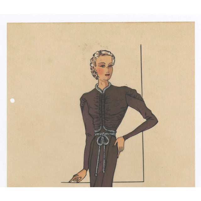 This is a French fashion design from the “Croquis Elegants” collection from 1936 which featured the latest fashions of the...