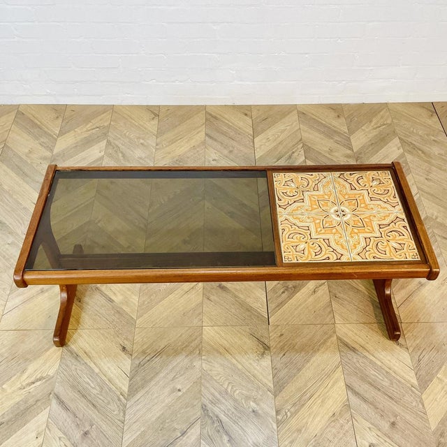 Mid-Century Long Glass and Ceramic Coffee Table from G-Plan, 1960s For Sale - Image 6 of 9