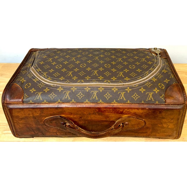 Vintage Louis Vuitton Canvas & Leather Monogram Diminutive Suitcase, Circa 1970s For Sale - Image 15 of 18